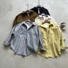 Camicia vintage spazzolata da donna autunno 2023 nuova versatile camicia ampia a maniche lunghe