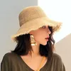 Brede rand hoeden emmer hoeden opvouwbare brede zomers zon hoed voor vrouwen strand UV BESCHERMING STRAGE HAT TRAAD CAP VRAAG VRAME PANAMA CAP EMMERKET HAT 230424
