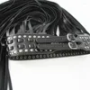 Belts Women Sexy Long Tassel Belt Artificial Leather Dress Matching Celebrity 2 Pin Buckle High Quality 2023