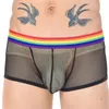 Mutande Intimo uomo Fori in rete Sexy Vedere attraverso Boxer Pantaloncini Vita bassa U Bugle Pouch Mutandine Hollow Masculina Calzoncillos