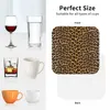 Bord Mattor Leopardtryck Coasters Kitchen Placemats Icke-halkisolering Cup Coffee For Decor Home Table Seary Pads Set av 4