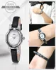 Armbandsur Lady Women's Watch Japan Quartz-pärlemor mode timmar enkel retro riktig läderflicka födelsedagspresent Julius ingen låda