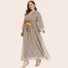 Robes décontractées col en v été longue pour les femmes 2023 grande taille femme vêtements fête jupe vêtements musulmans Vestido Longo Robes Grande Taille