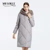 Women's Down Parkas Miegofce 2023 Winter Cotton Parka Fashion Faux päls krage långärmad varm kappa vindtät quiltad huva jacka D237081 231123