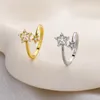 Cluster Rings 925 Stamp Silver Gold Color Hollow Star Ring For Women Girl Birthday Gift Zircon Sweet Romantic Korean Jewelry Drop