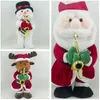 Fournitures de jouets de Noël Père Noël chantant et dansant Jouet en peluche électrique de Noël Bonhomme de neige Elk de Noël soufflant le saxophone chantera des cadeaux de danse 231124