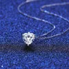 CZCITY collier femme en argent Sterling chaîne gemme pierre charme 1 CT Moissanite diamant nouveau 925 pendentif coeur glacé