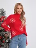 Pulls pour femmes Femmes Pull de Noël Casual Manches longues Col rond Renne Imprimé Géométrique Pull Tops en tricot Automne Hiver Jumpers