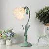 Table Lamps Flower Desk Lamp Bedside Shade Indoor Night Light Art Decor Fabric Vintage Nordic Decoration