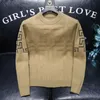 Men's autumn and winter new wool sweater thickened round neck long sleeved knitted sweater