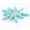 Joyas Gemstone Natural Turquesa Pendants Hexagonal Reiki Chakra Beads para collares Pendientes que hacen caída al por mayor dha9e