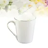 Muggar White Bone China Mugg Simple Fashion Coffee Milk Te Drinking Cup Ceramic Gift till Birthday Wedding Anniversary Christmas