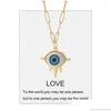 Jewelry Pendant Necklaces Greek Evil Blue Eye Necklace For Women Gold Color Turkish Womans Punk Long Chains Stainless Steel Link Col Dhnby