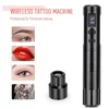 Tatueringsmaskiner Rose Gold K6003 Wired Wireless Double Mode Pen Hollow Cup Motor Makeup Machine 35mm Stroke Supply 231123