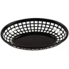 Plates 24 Pcs Plastic Fast Baskets Oval Serving Platter Breakfast Dinner French Fries Cake Bread Tray Restaurant