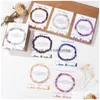 Bracelet Reiki Healing Energy Stone Strand Bracelet Lapis Tigers Eye Rose Quartz Fluorite Mes Card Irregar Perlé Élastique Bangle Drop de Dhwhm