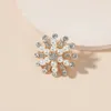 Bagues de cluster Élégant Blanc Perle Cristal Fleur Femmes Bague Bijoux Accessoires De Luxe Grande Fleur Coréenne Zircon Bague De Fiançailles Cadeau De Fête 230424