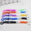 Nyckelring med klippfjäderspolningsladdning Tether Flexibel stöldfast stretch Elastic Lanyard Keyring Fashion Key Chain Key Ring Random Color ZZ