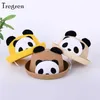 Tregren Cartoon Panda Straw for Boy Girl Outdoor Beach Sun Caps Summer Kids Panama Cap Kids Fisherman Hat