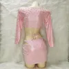 مرحلة ارتداء وردي أسود أزياء رقص الأزياء الأداء كرنفال مهرجان مهرجان ملهى ليلي حزب هذيان مجموعة التنورة