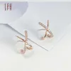 LFH Cross X Studs Women Real Gold Earrings Diamond Earrings Gold