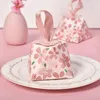 Emballage cadeau 5pc boîte de mariage fête d'anniversaire événement bébé douche décor fleur de cerisier bonbons rose chocolat emballage