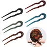 Accessoires pour cheveux 5pcs épingles à cheveux en forme de U bâtons de fourche ondulés belles épingles à 2 broches résistant à l'usure résine coiffure épingle à cheveux femmes filles