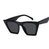 Lunettes de soleil femme Vintage femme mode oeil de chat luxe lunettes de soleil classique Shopping dame noir UV400