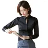 Women's Blouses Embroidery Patchwork Blouse Long Sleeve Solid Temperament Work Office Lady Professional Shirt Spring Autumn Ol Top