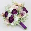 Ghirlande di fiori decorativi fatti a mano Bouquet romantici viola europei Matrimonio Sposa Decorazione damigella d'onore Holding Bouquet Studio S