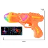 Pistola de brinquedo para crianças, pistola elétrica de plástico segura e colorida com bateria recarregável, luzes musicais para meninas e meninos, presente