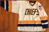 Män #16 Jack Charlestown Chiefs 17 Steve 18 Jeff Hanson Brother Slap Shot Movie Hockey Jersey Ed