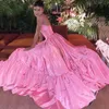 2024 Bebek Pembe Resmi Prom Elbise Seksi Straplecle Pleats İpek Satin A-line Akşam Partisi Elbise Abendkleider Robe De Soiree