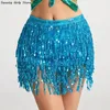 Skirts Sequin Belts Women Belly Dance Skirt Performance Costume Indian Practice Hip Skirts Long Tassel Bohemian Chain Clubwear Party 231124