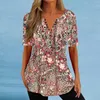 Blusas femininas 2023 Moda da primavera Summer Moda feminina Camisa listrada de mangas compridas listrada Mulheres despojadas de manga curta camisas