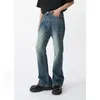 Herr jeans vår sommar breda raka ben lös lös denim klassisk stil avancerad stretch baggy flare byxor manlig plus storlek byxor