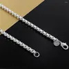 Chains Classic 4MM Box Chain 925 Sterling Silver Necklaces For Woman Men's Charm Jewelry Fashion Charms Party Christmas Gifts