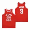 バスケットボールMoive Hillman College Jersey 9 Dwayne Wayne TVシリーズ別の世界のすべてのステッチされた大学プルオーバースポーツファンのためのレトロヴィンテージシャツヴィンテージ