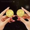 Tändare Ny Creative Bitcoin Butane No Gas Lighter Stock Commemorative Coin Virtual Novely Unique Pendant Rökningstillbehör Gadgets