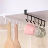 Küche Lagerung 1pc Hängende Organisatoren Metall Unter Schrank Becher Rack Tasse Organizer Aufhänger Halter 6 Haken Hause