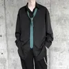 Männer Casual Hemden Herbst Minimalistischen Stil Hemd Lose Solide Männer Koreanische Mode Mantel Einreiher Revers Bluse Männliche Outwear Luxuxy