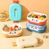 Dinnerware Sets Bento Lunch Box 700ML Leakproof Divided Storage Cute Cartoon Baby Container Reusable Portable Kids