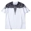 Nouvelle version avancée T-shirt pour hommes Vêtements à la mode Wings Print Couple Vêtements de mode Été Coton Col rond Hommes Femmes Taille européenne Hip-Hop Tops à manches courtes T-shirt