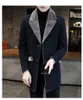 Men's Wool Blends URSPORTTECH Autumn and Winter Woolen Coat Men Leisure Long Woolen Coats Mens Casual Fashion Coat Jacket Men Woolen Overcoat 231123