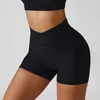 Shorts femininos 2023 cruzam pequenas bicicletas de bolso para fitness yoga para mencionar sutiã de cintura alta e