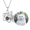 Pendant Necklaces Dascusto Customized Projection Dog Cat Po Paw Pendant Necklace Personalized Pet Picture Necklace Birthday Gift For Pet Person 231124