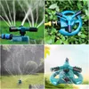 Watering Equipments Garden Matic Grass Lawn 360 Degree Three Arm Water Sprayer Rotating Nozzle System Supplies Drop Delivery Home Pati Otgqc