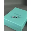 Stud 925 Sterling Silver Blue Hot Rolled Diamond Earrings with Light Luxury Feeling and Women's Premium