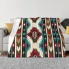 Couverture Vintage amérindienne couverture canapé couverture flanelle printemps automne bohème géométrique chaud couverture pour canapé voyage couvre-lit 230422