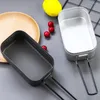 Dijksiesets met handvat voor volwassen vierkante openluchtuitjes camping kookartefact aluminium bbq bento box reizen draagbare Japanse lunch